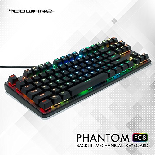 Preisvergleich Produktbild Tecware Phantom – Mechanische Tastatur mit 87 Tasten, RGB LED Outemu Blue
