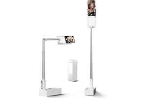 Viozon Extendable Selfie Phone Stand,5 Brightness&3 Color,360° Rotation Rechargeable Wireless Foldable Overhead Shooting LED Light for Live Streaming/YouTube/Tiktok/Recording/Photography/Nailing