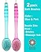 Bath Blossom Back Scrubber (2 Pack) - Shower Plastic Bath Brush Double Sided - Massage Cellulite - Suitable For Men And Women