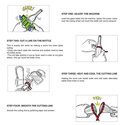 Yosoo Flasche Fräser/Cutter Glas Flasche Cutter Maschine Glas Flasche Schneidwerkzeug ( Farbe : Rot ) - 7