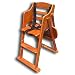 Safetots Folding Wooden Putaway High Chair, Dark Wood