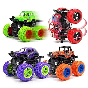 NK STAR Mini Monster Truck Pull Back Cars Toys, 4 Wheel Drive Vehicles for Kids Plastic ( Multicolor ) ( Pack of 1 Car )