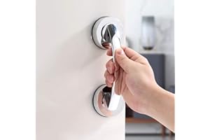WANLIAN-Leistungsstarker Saugnapf Glasspiegel Türgriff Kühlschrankschublade Badezimmer Saugnapf Wandhandlauf, Badewanne Duschgriff Küchenschubladen Schrankgriff, (Silber groß)