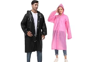 YingErTool Pack of 2 Rain Ponchos Rain Jacket Raincoat for Men and Women EVA Rainwear Rain Cape Waterproof for Hiking Cycling Camping and Travel