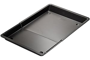 DR. OETKER Dr Oetker 1458, Plaque extensible, Plat four, Plat de cuisson, Plaque à pâtisserie, Plaque réglable, Acier, Noir, 36,5 à 52 x 33 x 3 cm