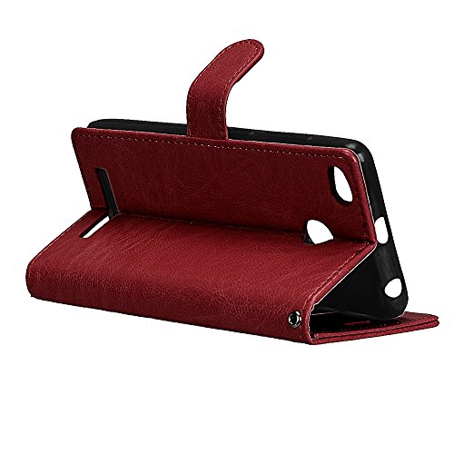 Qiaogle Tel  fono Case - Funda de PU Cuero Billetera Clamshell Carcasa Cover para Xiaomi Redmi 3S  5 0 Pulgadas  - DK05   Marr  n Moda Elegante estilo