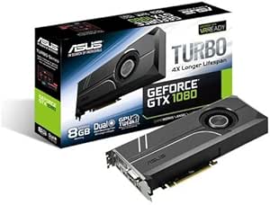 Asus Turbo GeForce GTX1080-8G Gaming Graphics Card (Nvidia, PCIe 3.0, 8GB DDR5x Memory, HDMI, DVI, DisplayPort)