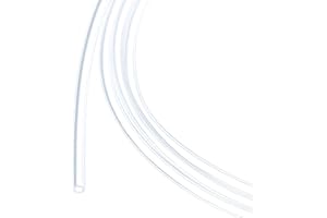 Rebower Tubo de Silicona de 1m (3 Pies) 1mm ID Y 2mm OD Transparente para Uso Industrial en Bombas Sifonado Drenaje Riego Elaboración de Cerveza 0.04" x 0.08"