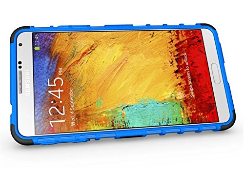 FALIANG Samsung Galaxy Note 3 Funda  2in1 Armadura Combinaci  n Neum  ticos Patr  n A Prueba de Choques Heavy Duty Escudo C  scara Dura para Samsung Galaxy Note 3  Azul 