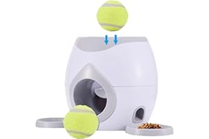 PUNELE Pet Tennis Ball Training Toy,Automatic Pet Feeder,Automatic Dog Feeder Pet,Interactive Throwing Ball Machine,Ball Indoor Toy Machine,Pet Fetch