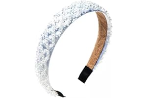 BOTTEGA DELLA PRINCIPESSA Cerchietto Gioiello per Capelli Donna con Perle effetto Cristallo cucite a mano-Elegante e da Cerimonia