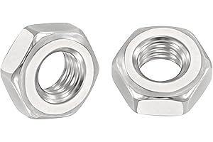 Kozelo 50pcs Hex Nuts - [M3-0.5] 304 Stainless Steel 18-8 (A2-70) Hardware Nuts for Mechanical Repair & Assembly, Standard Metric Coarse Thread Nut, Bright Finish, Silver