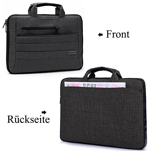 BRINCH 15,6 Zoll Multifunktional Laptop Schutzhülle Portable Umhängetasche Messenger Bag mit Schulterriemen und Griffe Aktentasche für 15 – 15,6 Zoll Laptop / Notebook / MacBook / Ultrabook / Chromebook / Tablet Computers /Apple / Acer / Asus / Dell / Fujitsu / Lenovo / HP / Samsung / Sony / Toshiba, Schwarz - 2