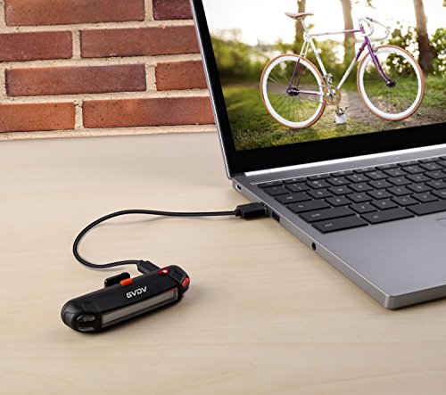 GVDV Fahrrad Rücklicht Intelligent LED wasserdichte Rücklicht, USB aufladbare Sport Fahrradbeleuchtung hinten Fahrrad-Licht, 6-Modus-Optionen - 8