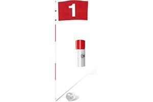 KINGTOP 6ft Golf Flagstick Pro, Portable Five-Section Design for Backyard Practice Putting Green, Driving Range Golf Pin Flag Hole Cup Set, Gift Idea, 1-Pack