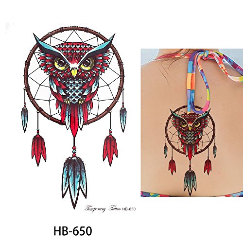 oule Attrape-rêves Tattoo Multicolore/couleurs bijoux faux tatouage tattoo à coller pour le corps hb650