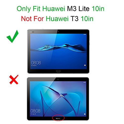 IVSO hochwertiges PU Leder Etui hülle Tasche Case – mit Standfunktion, super 360° Anti-Wrestling, ist für Huawei MediaPad M3 Lite 10.1 Tablet-PC perfekt geeignet (Weiß) - 2