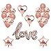 Price comparison product image Toupons Rose Gold LOVE Balloons, Rose Gold Heart & Star Foil Latex Balloons For Valentines Day, Wedding, Birthday, Bridal Shower, Anniversary, Engagement Party Decoration Balloons (Love)