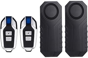 ACTPE Wireless Anti-Theft Vibration Bicycle Alarm - Waterproof Vehicle Security System, Volume & Sensitivity Adjustable for Car, Scooter, Door, Window (2 Alarm & 2 Remote)