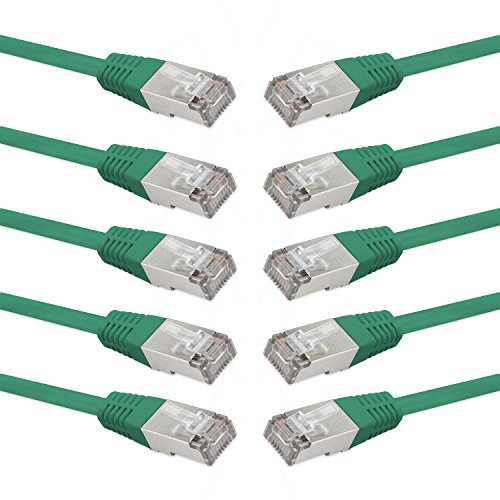 rocabo 138410 CAT6 Patchkabel, S/FTP PiMF, LAN, RJ45, 10/100/1000/Mbit/s, Ethernet Gigabit Switch Router, Halogenfrei, 0,5m (10 Stück) Grün rocabo 138410 CAT6 Patchkabel, S/FTP PiMF, LAN, RJ45, 10/100/1000/Mbit/s, Ethernet Gigabit Switch Router, Halogenfrei, 0,5m (10 Stück) Grün