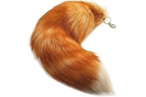Putextile Pendentif queue de renard environ Fourrure Queue Porte-clés Extra Large Porte-clés Sac Accessoires de Voiture Porte-clés Pendentif Doux Duveteux Sac à Main Décoration