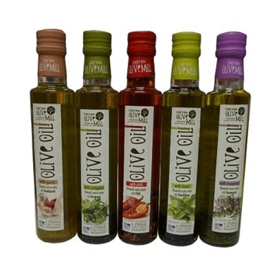 5x 250ml Flavour Olivenöl im Probier Geschenk Set Oliven Öl versetzt mit Rosmarin Chili Basilikum Oregano Knoblauch aus…
