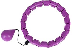 Pterygoid Weighted Hula Hoop, Smart Hula Hoop with Ball, 24 Detachable Knots Auto-Spinning Fitness Weight Loss Massage for Adults and Kids Exercising, Pink