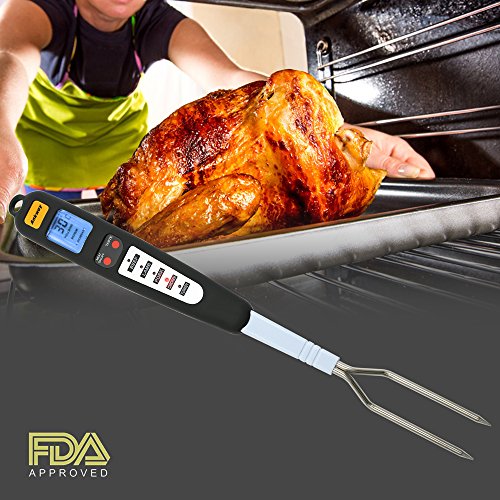 Digitale Thermometer Gabel, Ankway Bratenthermometer Küchenthermometer für Rindfleisch, hammelfleisch, Schweinefleisch, Hühnerfleisch und Truthahn — mehrfunktional - 6