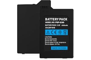 Batterie 6500mAh BOANV PSP 2000, Remplacement de la Batterie Rechargeable 3.6V pour Sony PSP 3000 / PSP Slim 2000, PSP-2001, PSP-3000, PSP-3001, PSP-3002, PSP-3004, Console PSP-S110