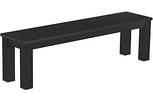 B.R.A.S.I.L.-Möbel Brasilmöbel Sitzbank 160 cm Rio Classico Ebenholz Massivholz aus Pinie, Verschiedene Größen & Farben, ideal für Esszimmer & Küche
