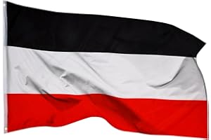 PHENO FLAGS Deutsches Kaiserreich Flagge, 90x150cm - Wetterfeste schwarz weiß rote Flagge mit Doppelnaht und Metallösen, Deutschland 1870-1919