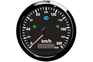 ELING GPS Compteur De Vitesse 200km/h pour Voiture Moto ODO Kilométrage 85mm 12V 24V Étanche