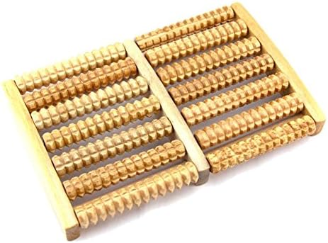 Wooden seven rows of foot massage massage foot roller-Relieve Plantar Fasciitis, Heel, Foot Arch Pain - Stress Relief - Reflexology Tool - Perfect Gift