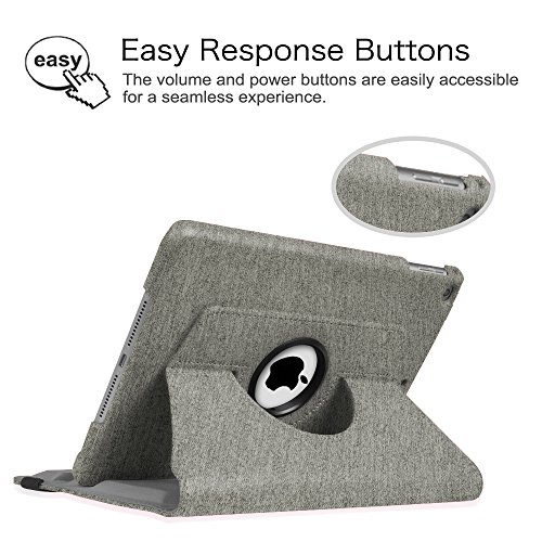 Fintie iPad 9.7 Zoll 2017 / iPad Air Hülle – 360 Grad Rotierend Stand Smart Cover Case Schutzhülle Tasche mit Auto Schlaf / Wach Funktion für Apple iPad 2017 Neue Modell / iPad Air 2013 Modell (Nicht geeignet für iPad Air 2), Denim grau - 5