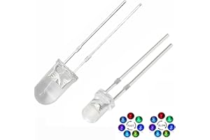 CLEISCRY 100 Pcs 5MM RGB LED Dioden, langsam blinkenden Leuchtdioden,3,0-3,4V, 20mA mehrfarbige F5 Dynamische LEDs für DIY, Lichtprojekt, Handarbeit