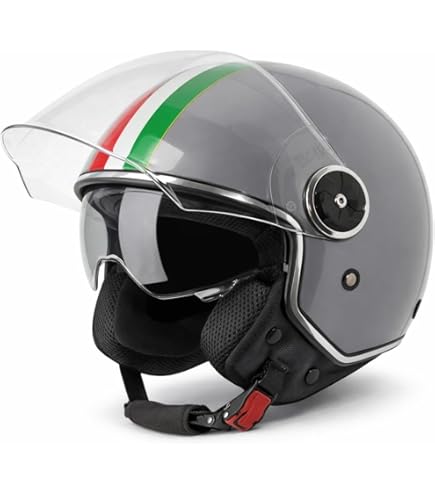 Bluetooth Retro Motor 3/4 Half Helm ECE/DOT Goedgekeurde Motor Open Gezicht Helm met Dubbele Zonneklep, Motor Bromfiets Jet Bobber Crash Chopper voor Volwassen Mannen Vrouwen 28,M