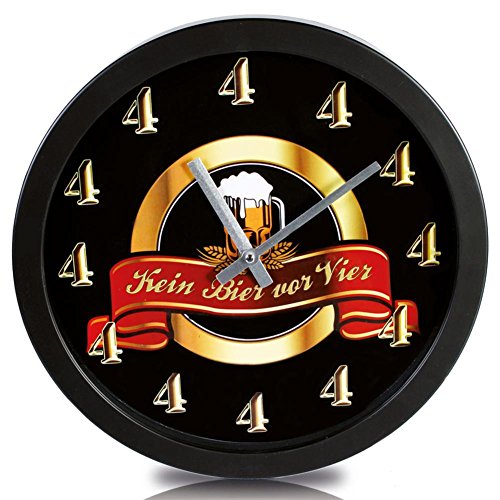 HC-Handel 911708 Kunststoff-Wanduhr "Kein Bier vor 4"