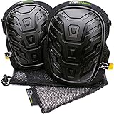 Everstärke Genouillères de Travail - Premium Construction Professionnelle, Coussin en Gel Souple, Protection en Mousse Heavy-Duty et Sangles Antidérapantes Solides - pour le Bricolage, Jardinage etc.