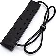 4-Gang Extension Trailing Lead - Black Multi Plug Power Cable - 1m / 2m / 3m / 5m / 10m 1m