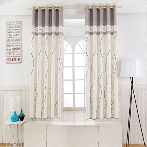 GFYWZ Curtains Polyester Leaf tablets Line Birdie Printing Thickend Blackout Drape Noise Reducting Solid Thermal Pleat Panel Curtain Bedroom Decoration Bay window Window Drapes (2 panels) , 5 , C