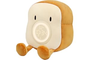 VUSDDY RéVeil Enfants, RéVeil NuméRique avec Veilleuse pour Filles GarçOns en Peluche Toast LumièRe, Reveil Enfant Educatif Jour Nuit, Chambre d'enfant Fonction Snooze Rechargeable par USB