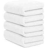 DECASATEXTIL Set of 4 Large Bath Towels 70 x 140 cm Cotton 450 g/m&sup2; &ndash; Soft and Absorbent &ndash; Shower Towels for Home, Gym or Hot
