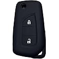 Key Fob Cover for Toyota Yaris: 2 Buttons Key Fob Case Fit for Toyota Aygo Yaris Cross 2011 2012 2013 2014 2015 2016 2017 2018 2019 2020 2021 2022 2023丨Remote Protector丨Fashion Silicone (Black)