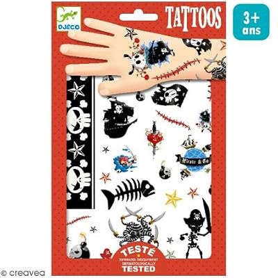 Djeco - Tattoos Tendances des pirates, couleur beige, 2 (dj09584 a)