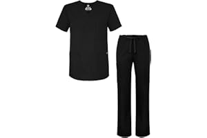 ADAR UNIFORMS Adar Universal Unisex Scrub Set - Unisex V-Neck Scrub Top & Tapered Drawstring Scrub Pants