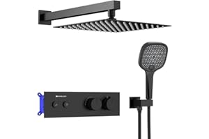 HOMELODY Colonne Douche Thermostatique (Ensemble de Douche Encastré Noir)