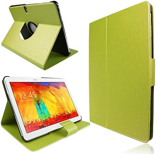 Green Samsung Galaxy Note 10.1 2014 Edition (SM-P600/P601/P605) PU Leather Sleep Wake Feature Luxury Ultra Slim Smart Stand Magnetic Flip 360 Rotate Function Case Cover - Part of JJOnline Mobile Phone Accessories