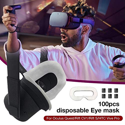 Preisvergleich Produktbild bulrusely Für Oculus Quest / Rift S Hygienemaske Augenklappe, VR Brille Einweg Augenmaske, Weiche, Atmungsaktive Vliesstoffe 100 Stück