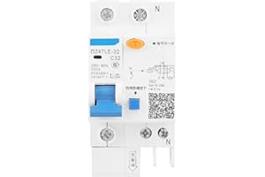 CICIGLOW Disyuntor, DZ47LE-32 1P + N C32 RCCB Disyuntor de corriente residual de montaje en riel 30mA 230V Proporciona protección contra fugas eléctricas, sobrecargas y cortocircuitos