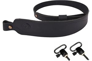 TAS TROST Leder Gewehrriemen Verstellbarer Jagdgewehrriemen 1“ Breite mit Drehgelenken